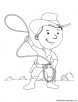 Cartoon cowboy coloring page