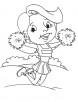 Cheerleader jumping coloring page