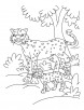 Cub with cheetah coloring pages