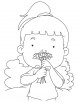 Chinese girl holding lotus flower