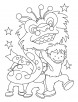 Dragon dance party coloring page