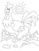 Funny rooster farm animal coloring pages