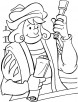 Columbus with all his new findings coloring page