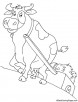 Cow cart coloring page