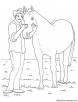 Cowboy and horse coloring page