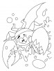 Crab in grab coloring page