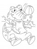 Football lover Crocodile coloring pages