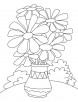 Daisy flower pot coloring page