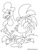 Dancing rooster coloring page