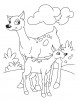 Fawn with deer coloring pages