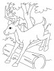 Jumping deer coloring pages