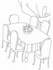 Six chair dinning table coloring pages