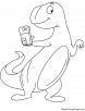 Dino taking selfie coloring page