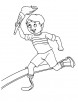 Disabled boy running with torch