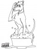 Dog bathing coloring page