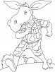 Donkey in army dress coloring page