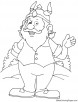 Dwarf wearing a horn crown coloring page