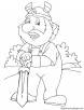 Dwarf with a sword coloring page