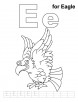E for eagle coloring page with handwriting practice 