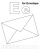 Letter Ee printable coloring page