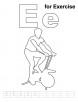E for exercise coloring page with handwriting practice 