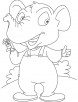 Elephant and daisy coloring page