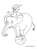 Elephant balancing on ball coloring page
