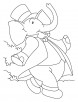 Elephant walking coloring page