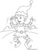 Elf dancing coloring page