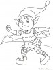 Elf running fast coloring page