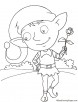 Elf with a rose coloring page