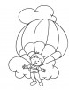 Enjoying parachuting coloring page