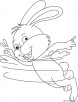 Fast swimming rabbit coloring page