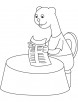 Ferret reading coloring page