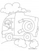 Fire engine in speed coloring pages