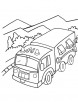 Fire engine in valley coloring page
