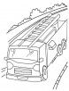 Fire engine on road coloring page