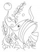 Fish gush in flower rush coloring page
