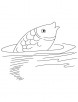 Fish moving in water coloring page