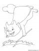Flying devil coloring page