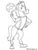 Footballer horse coloring page