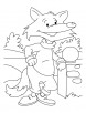 A dressed up fox waiting for someone coloring page