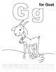Letter Gg printable coloring page
