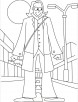 A giant on a street walk coloring pages