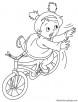 Girl falls off the bike coloring page