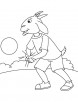 Goat playing coloring page
