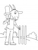 Goat with bat coloring page