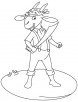 Goat with sword coloring page