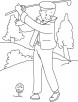 Playing golf coloring page