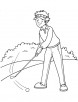 Golfer taking a tee shot coloring page